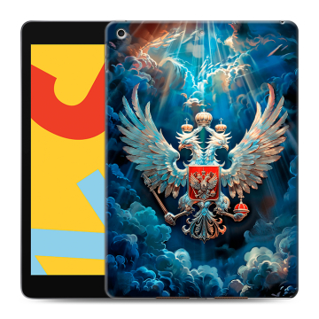 Силиконовый чехол на Ipad 10.2 (2019) с принтом Герб флаг России Силиконовый чехол на Ipad 10.2 (2019) с принтом Герб флаг России