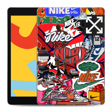 Силиконовый чехол на Ipad 10.2 (2019) с принтом Найк Nike яркий Силиконовый чехол на Ipad 10.2 (2019) с принтом Найк Nike яркий