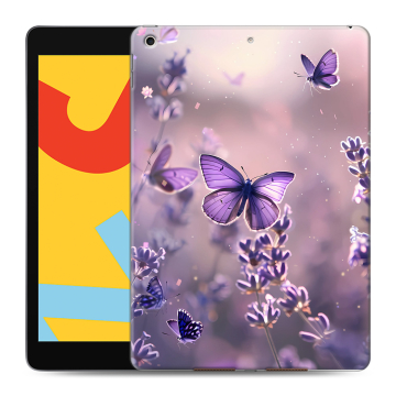 Силиконовый чехол на Ipad 10.2 (2019) с принтом бабочки и лаванда Силиконовый чехол на Ipad 10.2 (2019) с принтом бабочки и лаванда