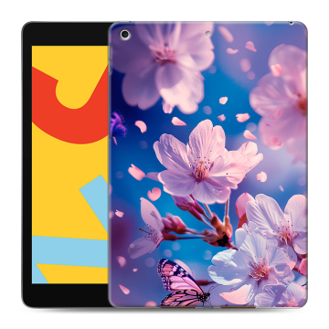 Силиконовый чехол на Ipad 10.2 (2019) с принтом цветы бабочки Силиконовый чехол на Ipad 10.2 (2019) с принтом цветы бабочки