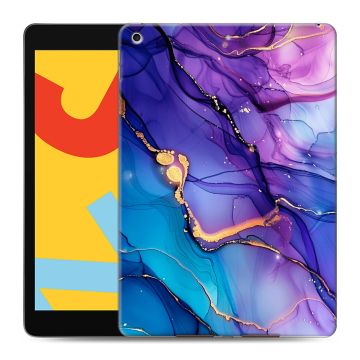Силиконовый чехол на Ipad 10.2 (2019) с принтом синий мрамор Силиконовый чехол на Ipad 10.2 (2019) с принтом синий мрамор