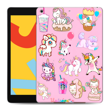 Силиконовый чехол на Ipad 10.2 (2019) с принтом розовые единороги Силиконовый чехол на Ipad 10.2 (2019) с принтом розовые единороги