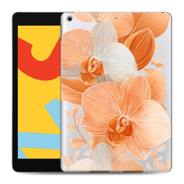 Силиконовый чехол на Ipad 10.2 (2019) с принтом Бежевые цветы Силиконовый чехол на Ipad 10.2 (2019) с принтом Бежевые цветы