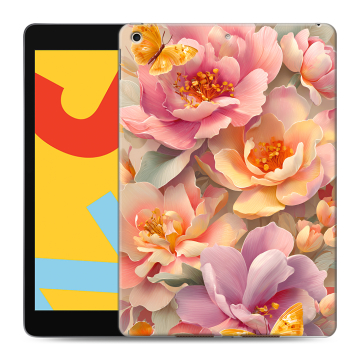 Силиконовый чехол на Ipad 10.2 (2019) с принтом Цветы и бабочки Силиконовый чехол на Ipad 10.2 (2019) с принтом Цветы и бабочки