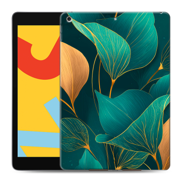 Силиконовый чехол на Ipad 10.2 (2019) с принтом Листья и золото Силиконовый чехол на Ipad 10.2 (2019) с принтом Листья и золото