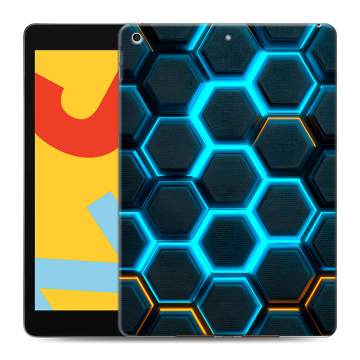 Силиконовый чехол на Ipad 10.2 (2019) с принтом Неоновые соты Силиконовый чехол на Ipad 10.2 (2019) с принтом Неоновые соты