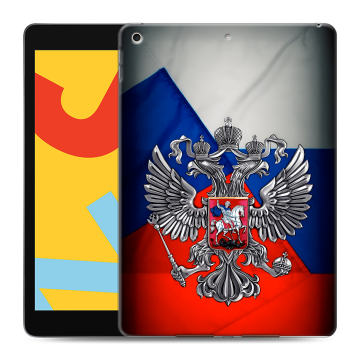 Силиконовый чехол на Ipad 10.2 (2019) с принтом Флаг России Силиконовый чехол на Ipad 10.2 (2019) с принтом Флаг России