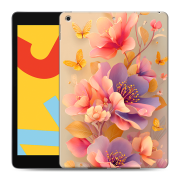 Силиконовый чехол на Ipad 10.2 (2019) с принтом Цветы и бабочки Силиконовый чехол на Ipad 10.2 (2019) с принтом Цветы и бабочки