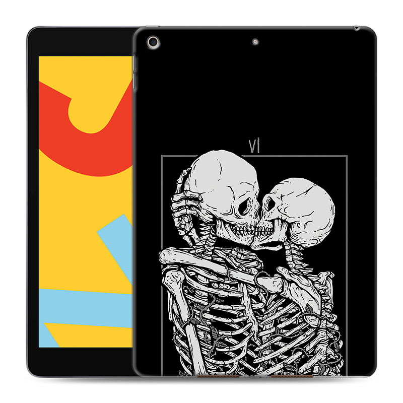 Силиконовый чехол на планшета Ipad 10.2 (2019) с принтом Поцелуй скелетов Силиконовый чехол на планшета Ipad 10.2 (2019) с принтом Поцелуй скелетов