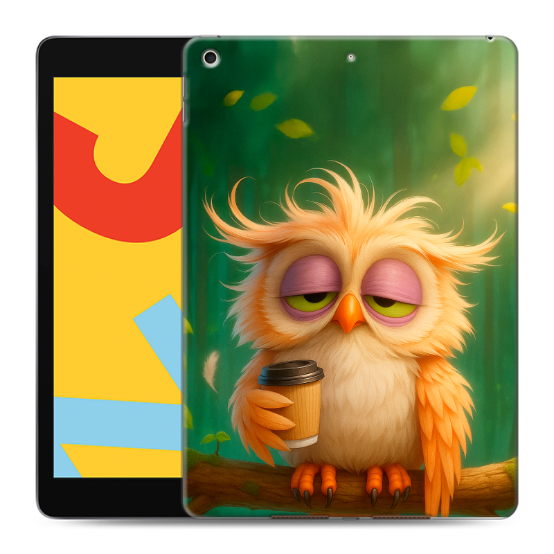 Силиконовый чехол на Ipad 10.2 (2019) с принтом сова Силиконовый чехол на Ipad 10.2 (2019) с принтом сова
