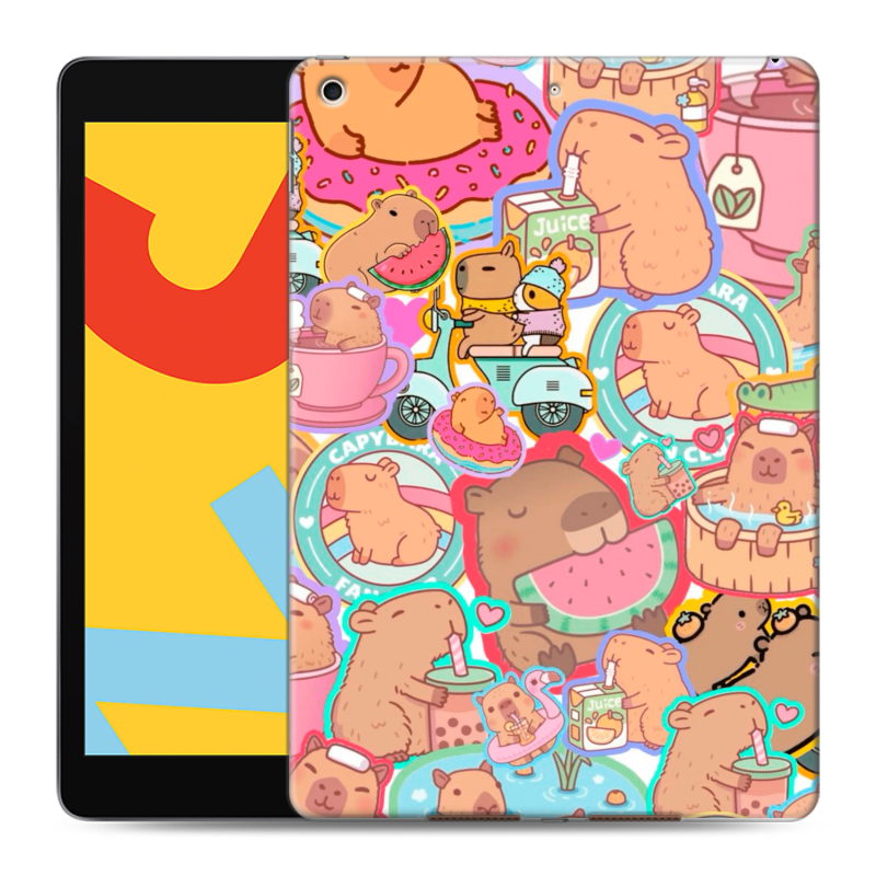 Силиконовый чехол на Ipad 10.2 (2019) с принтом капибары Силиконовый чехол на Ipad 10.2 (2019) с принтом капибары