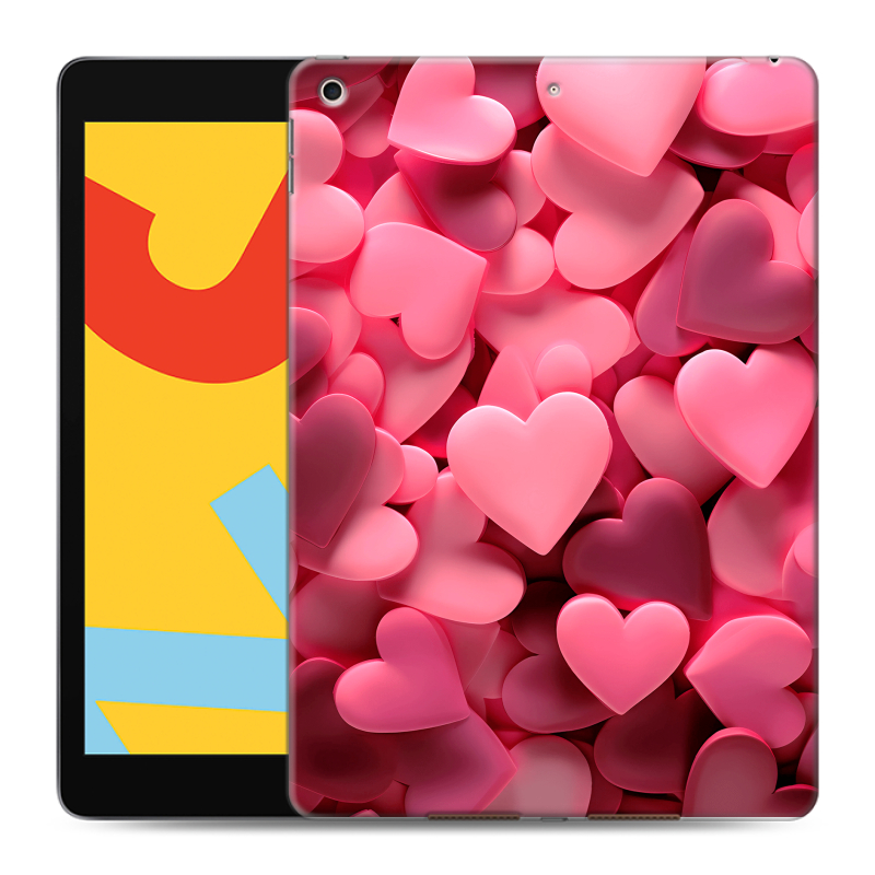 Силиконовый чехол на планшета Ipad 10.2 (2019) с принтом розовые сердечки Силиконовый чехол на планшета Ipad 10.2 (2019) с принтом розовые сердечки
