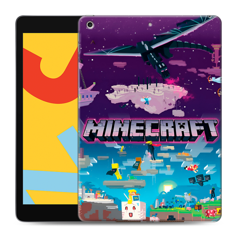 Силиконовый чехол на Ipad 10.2 (2019) с принтом Майнкрафт Minecraft Силиконовый чехол на Ipad 10.2 (2019) с принтом Майнкрафт Minecraft