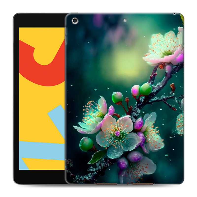 Силиконовый чехол на планшета Ipad 10.2 (2019) с принтом Цветы и мрамор Силиконовый чехол на планшета Ipad 10.2 (2019) с принтом Цветы и мрамор