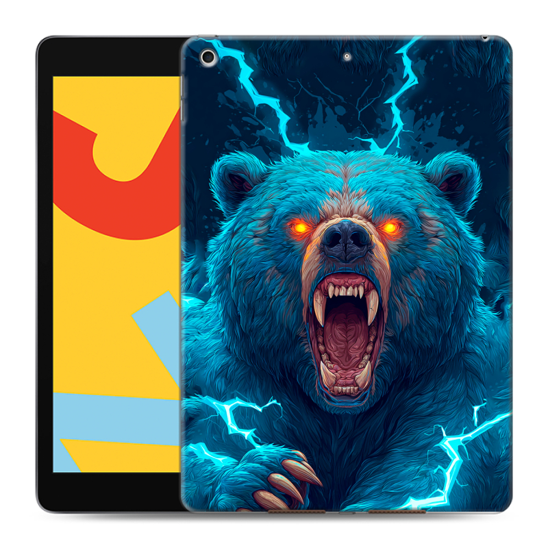 Силиконовый чехол на Ipad 10.2 (2019) с принтом Медведь Силиконовый чехол на Ipad 10.2 (2019) с принтом Медведь