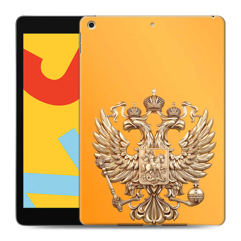 Силиконовый чехол на Ipad 10.2 (2019) с принтом Герб Флаг России Силиконовый чехол на Ipad 10.2 (2019) с принтом Герб Флаг России