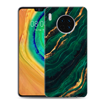 Силиконовый чехол на Huawei Mate 30 с принтом Мрамор зеленое золото Силиконовый чехол на Huawei Mate 30 с принтом Мрамор зеленое золото
