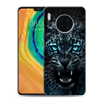 Силиконовый чехол на Huawei Mate 30 с принтом Темный леопард Силиконовый чехол на Huawei Mate 30 с принтом Темный леопард