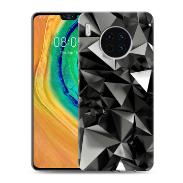 Силиконовый чехол на Huawei Mate 30 с принтом Черные кристаллы Силиконовый чехол на Huawei Mate 30 с принтом Черные кристаллы