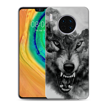 Силиконовый чехол на Huawei Mate 30 с принтом Волк Силиконовый чехол на Huawei Mate 30 с принтом Волк