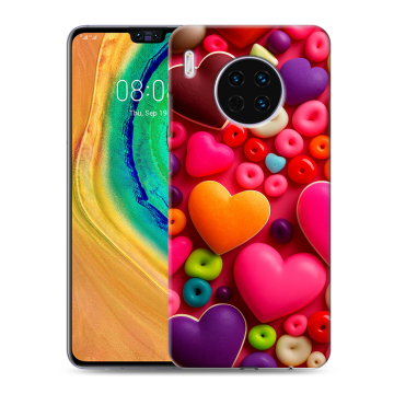 Силиконовый чехол на Huawei Mate 30 с принтом Сердечки Силиконовый чехол на Huawei Mate 30 с принтом Сердечки