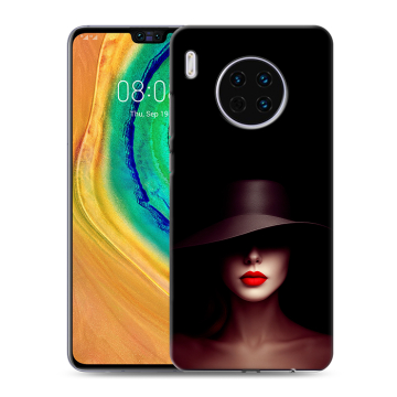 Силиконовый чехол на Huawei Mate 30 с принтом Девушка в шляпе