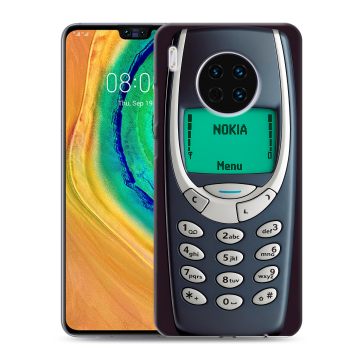 Силиконовый чехол на Huawei Mate 30 с принтом Старый телефон