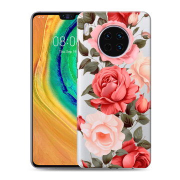 Силиконовый чехол на Huawei Mate 30 с принтом Розы