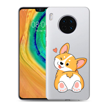 Силиконовый чехол на Huawei Mate 30 с принтом Корги