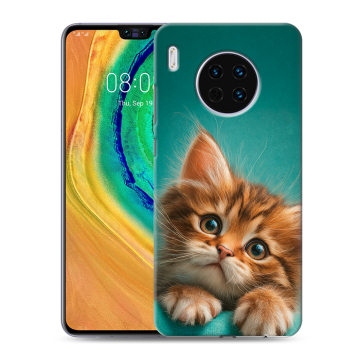 Силиконовый чехол на Huawei Mate 30 с принтом котенок