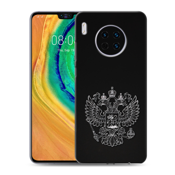 Силиконовый чехол на Huawei Mate 30 с принтом Герб России