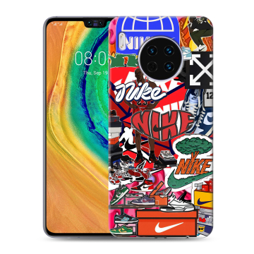 Силиконовый чехол на Huawei Mate 30 с принтом Найк Nike яркий