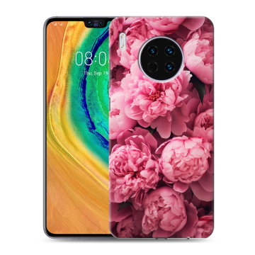 Силиконовый чехол на Huawei Mate 30 с принтом цветы пионы