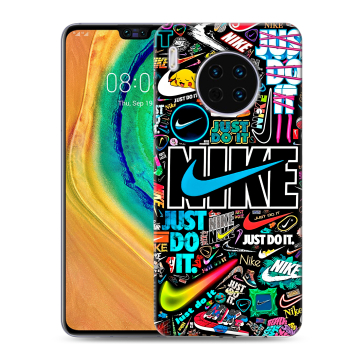 Силиконовый чехол на Huawei Mate 30 с принтом найк nike черный