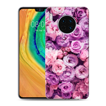 Силиконовый чехол на Huawei Mate 30 с принтом лавандовые розы