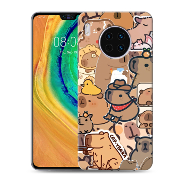 Силиконовый чехол на Huawei Mate 30 с принтом капибара