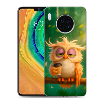 Силиконовый чехол на Huawei Mate 30 с принтом сова Силиконовый чехол на Huawei Mate 30 с принтом сова