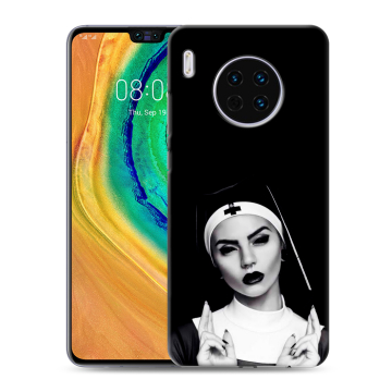 Силиконовый чехол на Huawei Mate 30 с принтом монашка