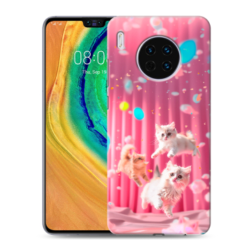 Силиконовый чехол на Huawei Mate 30 с принтом милые котики