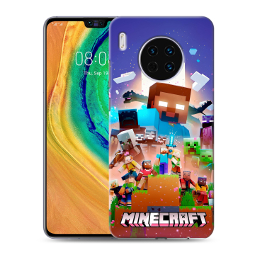 Силиконовый чехол на Huawei Mate 30 с принтом Майнкрафт Minecraft