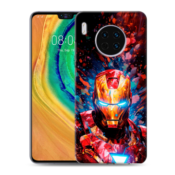 Силиконовый чехол на Huawei Mate 30 с принтом Железный человек Ironman
