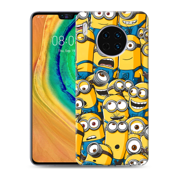 Силиконовый чехол на Huawei Mate 30 с принтом Миньоны
