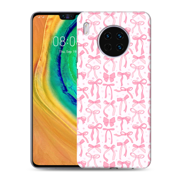 Силиконовый чехол на Huawei Mate 30 с принтом Розовые бантики