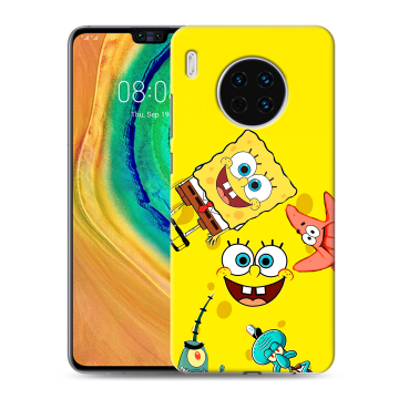 Силиконовый чехол на Huawei Mate 30 с принтом Спанч боб Спанчбоб