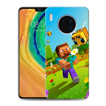 Силиконовый чехол на Huawei Mate 30 с принтом Майнкрафт Minecraft