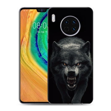 Силиконовый чехол на Huawei Mate 30 с принтом Волк