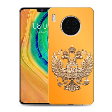 Силиконовый чехол на Huawei Mate 30 с принтом Герб Флаг России