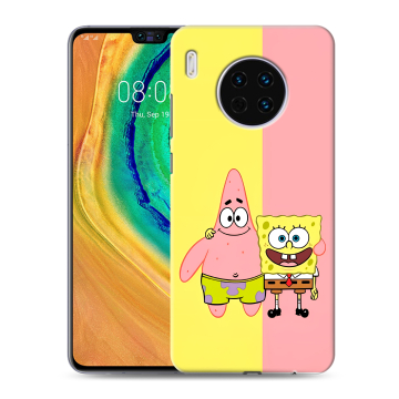 Силиконовый чехол на Huawei Mate 30 с принтом Спанч боб Спанчбоб