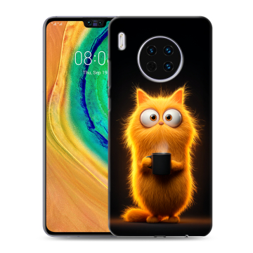 Силиконовый чехол на Huawei Mate 30 с принтом Смешной кот