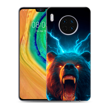 Силиконовый чехол на Huawei Mate 30 с принтом Медведь